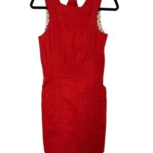 EUC MARC BY MARC JACOBS CLASSIC RED CROSS STRAP BACK DRESS LOGO SZ 4 OLD MONEY
